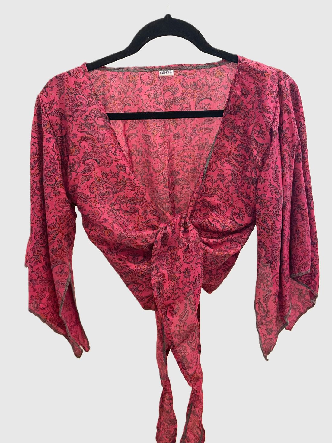 Indian Tight Top Bluse in Pink und Schwarz