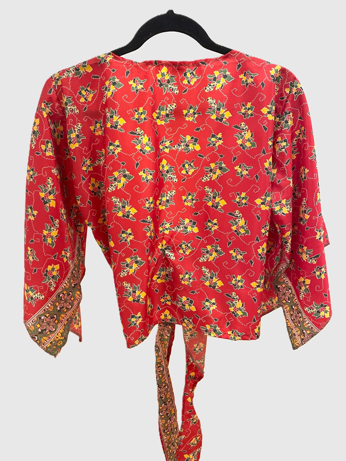 Indian Tight Top Bluse in Rot, Gelb und Grün