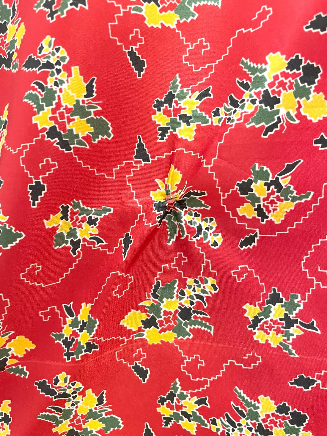 Indian Tight Top Bluse in Rot, Gelb und Grün mit Fehler hinten