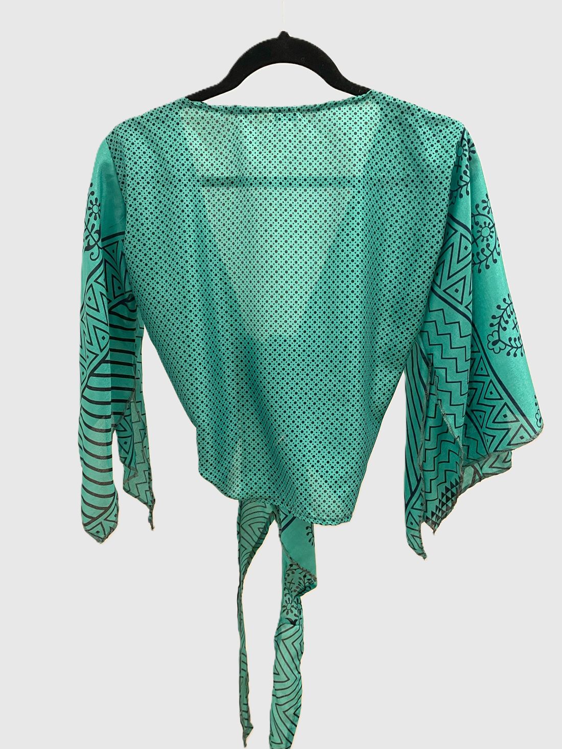 Indian Tight Top Bluse in Türkis und Blau