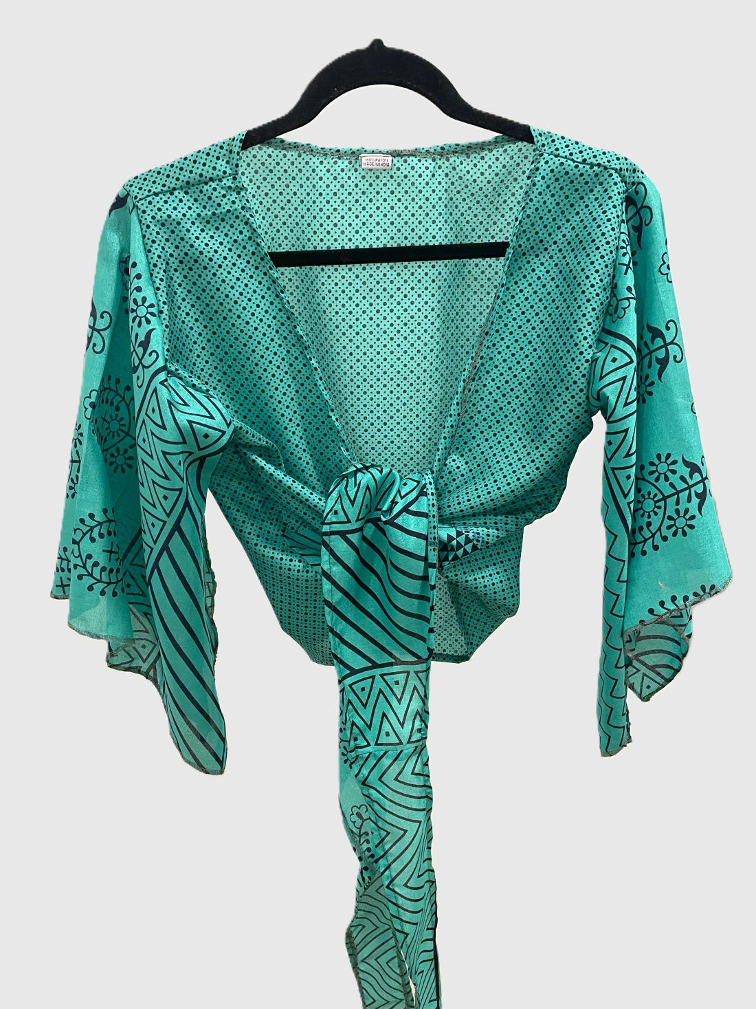 Indian Tight Top Bluse in Türkis und Blau