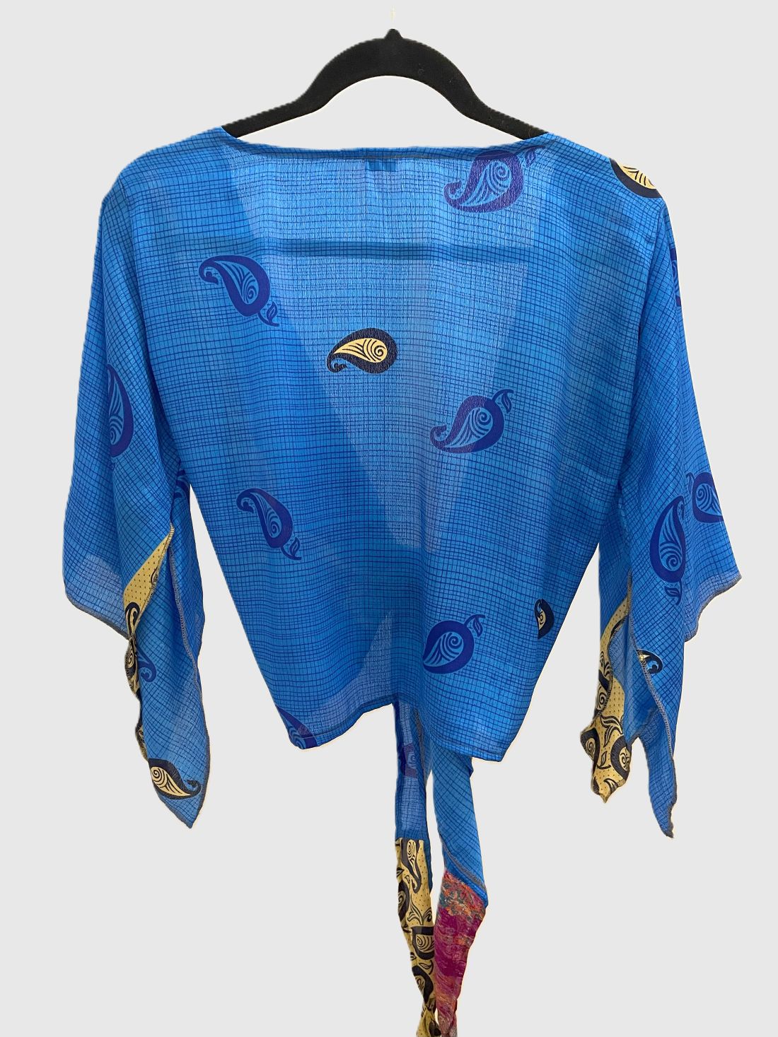 Indian Tight Top Bluse in Blau, Beige und Pink