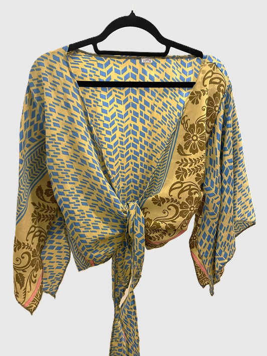 Indian Tight Top Bluse in Beige, Blau, Rosa und Braun