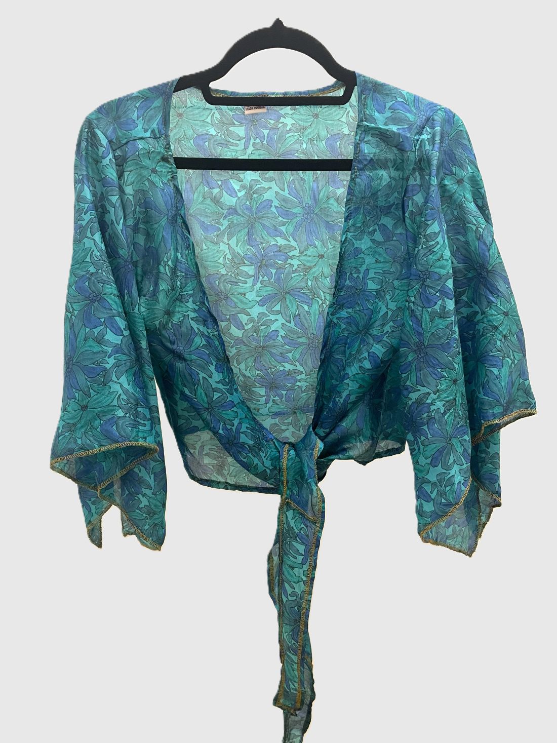 Indian Tight Top Bluse in Blau und Grün