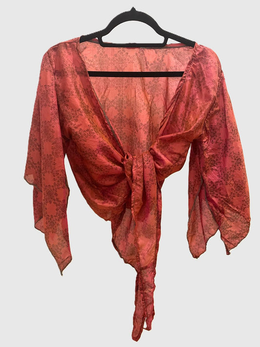 Indian Tight Top Bluse in Rot und Schwarz