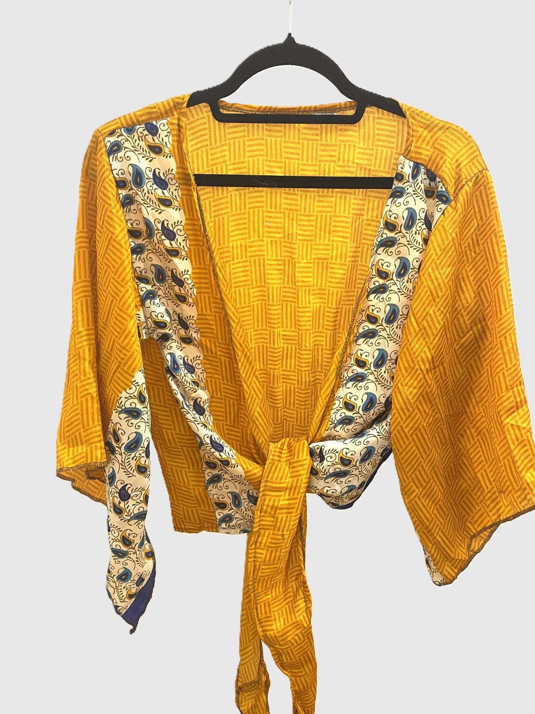 Indian Tight Top Bluse in Gelb, Orange, Beige und Blau