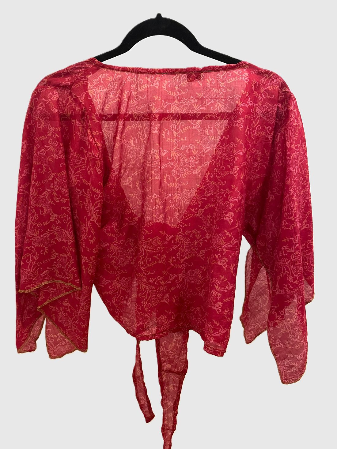 Upcycled Wickelbluse #603 -  Rot