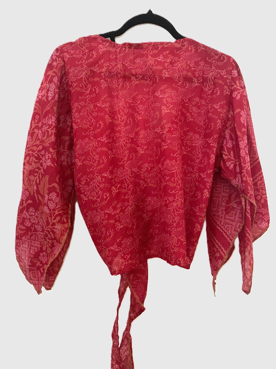 Upcycled Wickelbluse #625 - Rot
