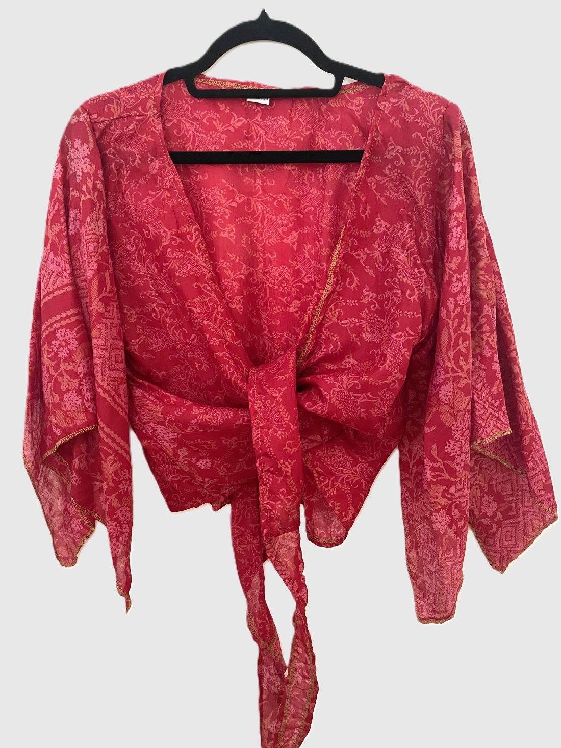 Upcycled Wickelbluse #625 - Rot