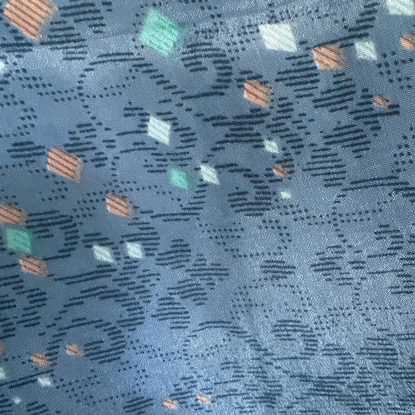 Upcycled Kimono #986 aus Vintage-Sari in Blau & Grau – Detailansicht