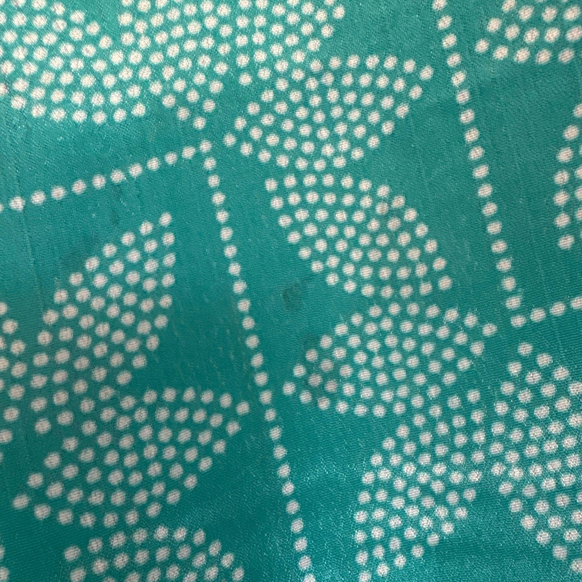 Upcycled Kimono #994 aus Vintage-Sari in Grün – Detailansicht