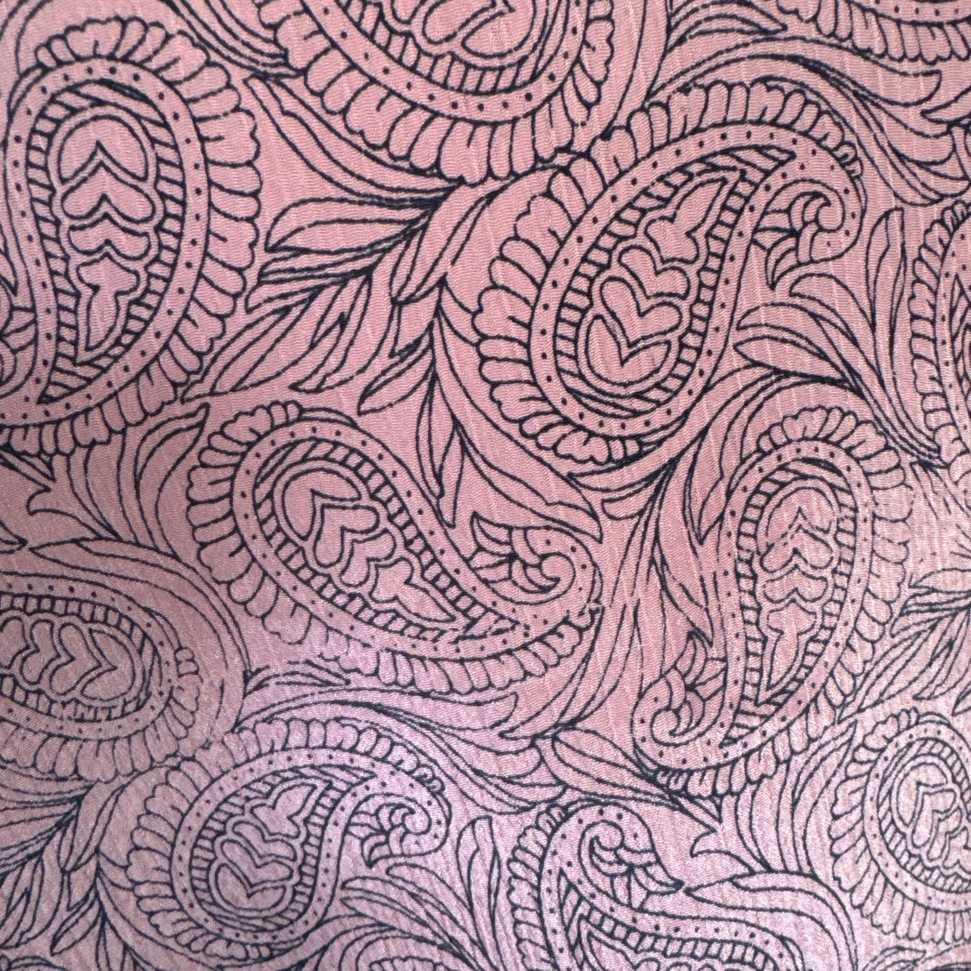 Upcycled Kimono Lang #1308 aus Vintage-Sari in Altrosa – Detailansicht