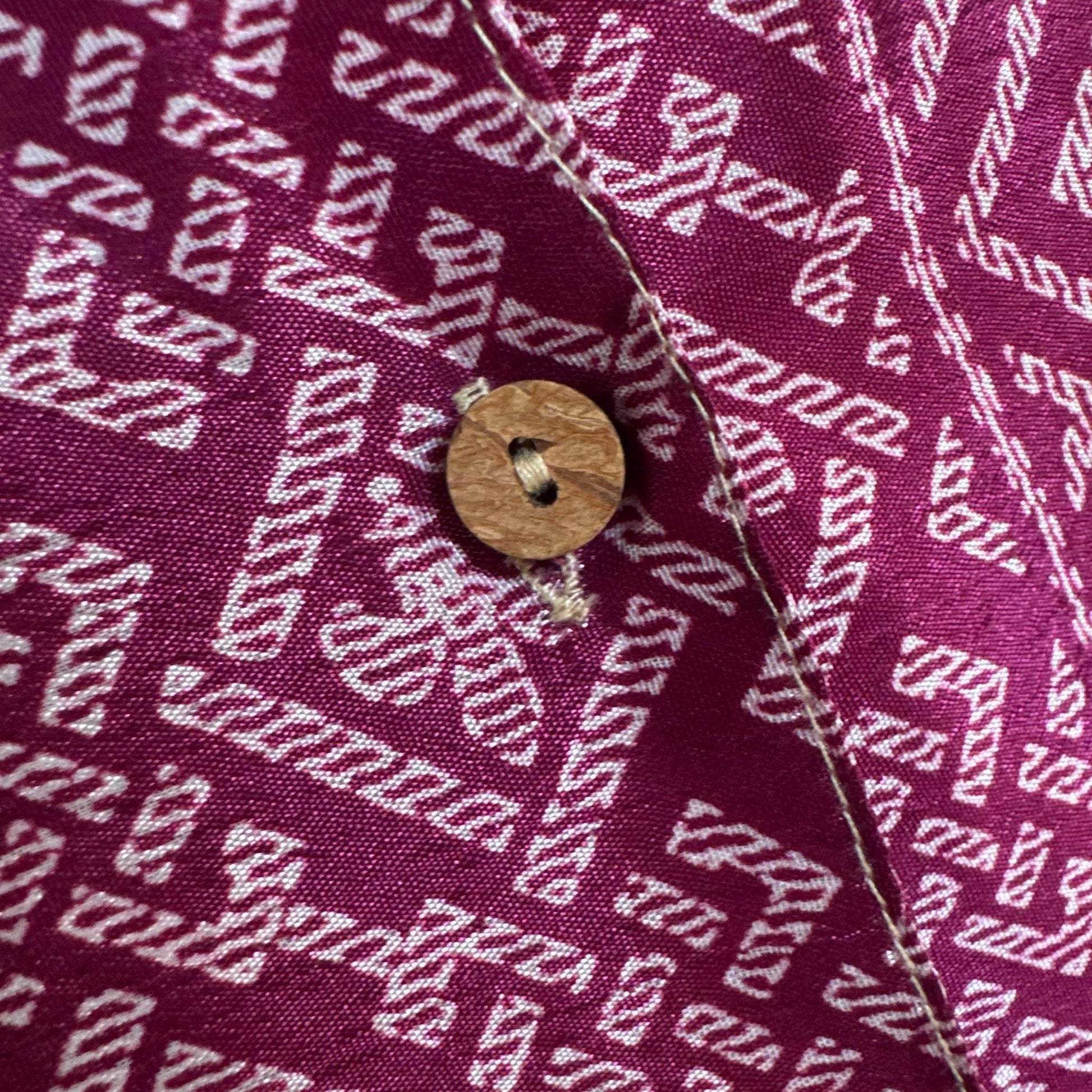 Upcycled Lounge Wear Set #1502 aus Vintage-Sari in Violett – Detailansicht