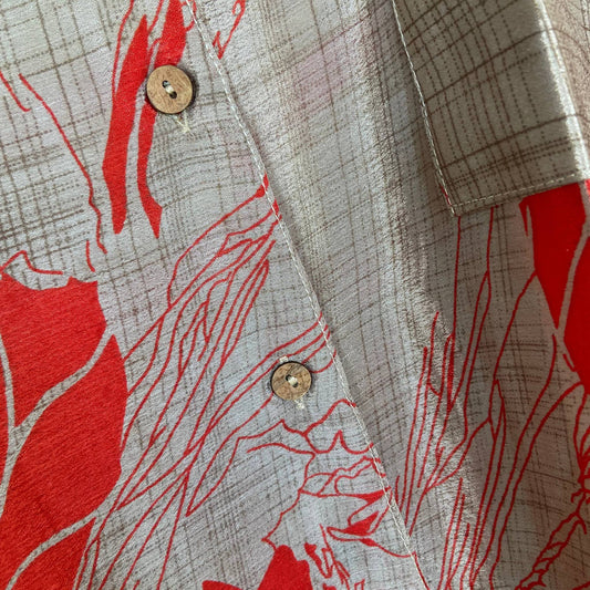 Upcycled Lounge Wear Set #1539 aus Vintage-Sari in Gelb & Grün – Detailansicht