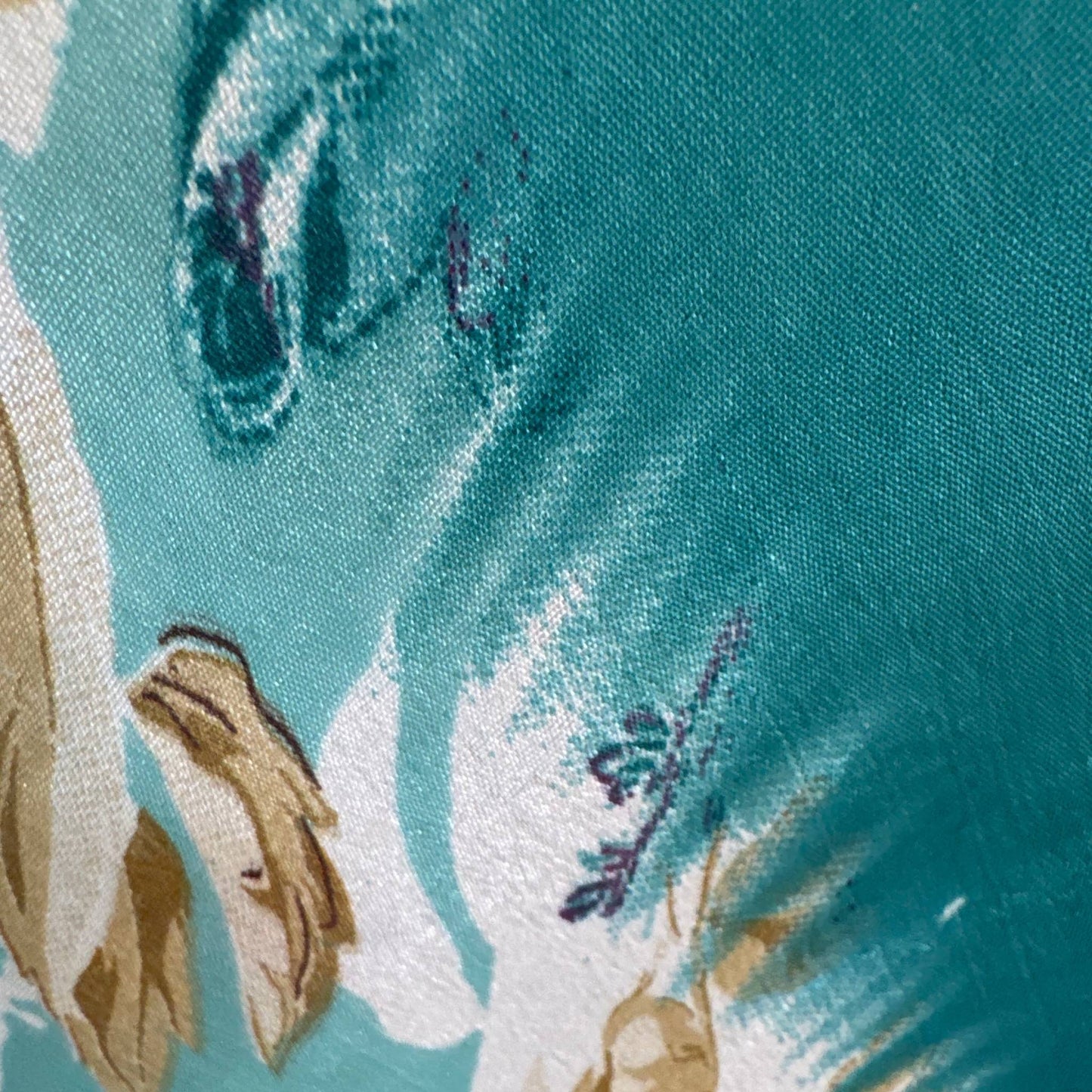 Upcycled Magic Scarf Dress Lang #724 aus Vintage-Sari in Türkis – Detailansicht