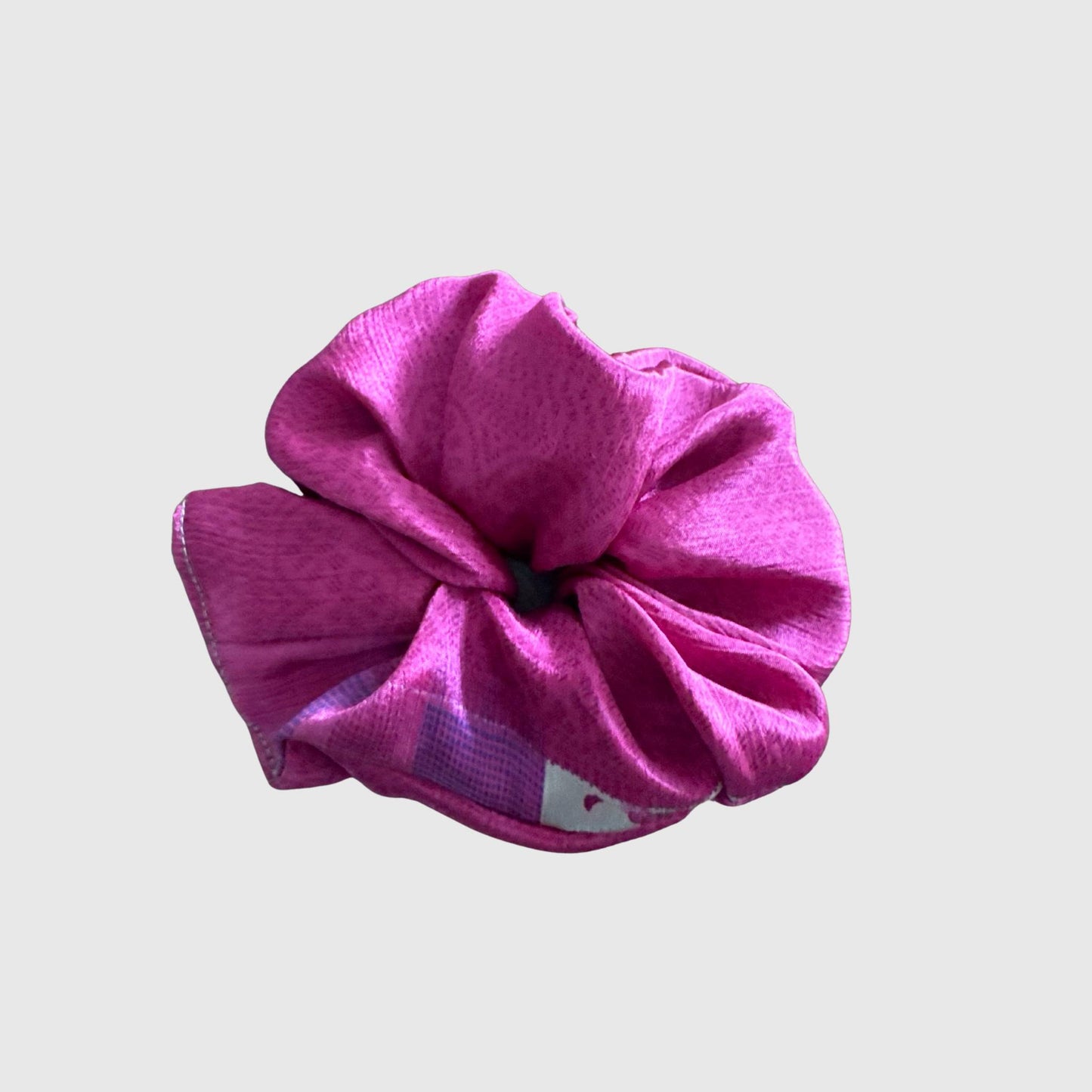 Upcycled Scrunchie #1006 aus Vintage-Sari in Fuchsia