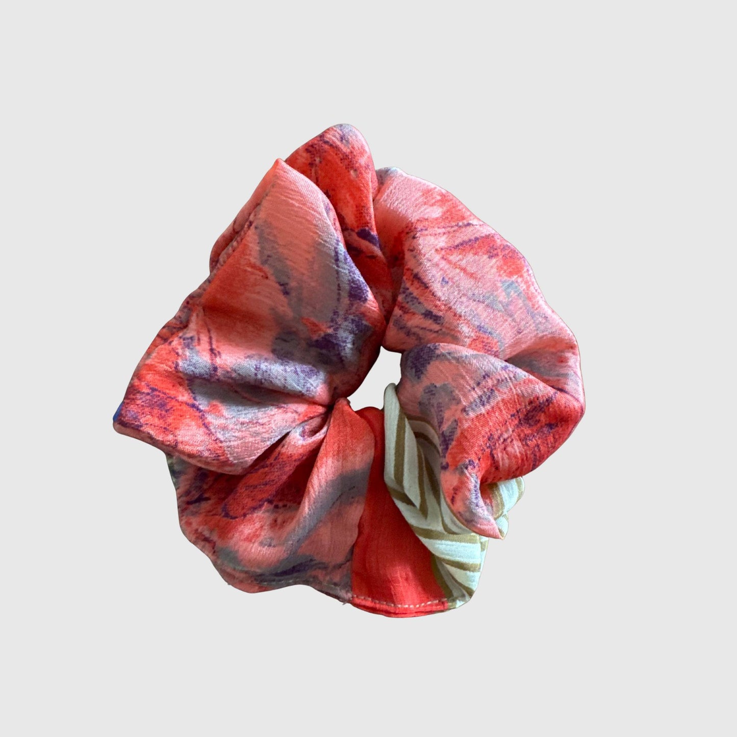 Upcycled Scrunchie #1011 aus Vintage-Sari in Altrosa