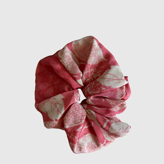 Upcycled Scrunchie #1025 aus Vintage-Sari in Braun & Beige