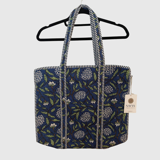 Tote Bag aus Baumwolle in Blau, Vorderansicht