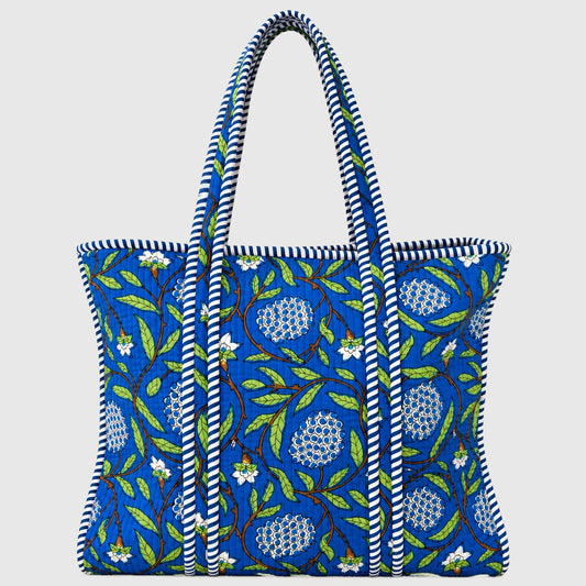 Tote Bag aus Baumwolle in Blau, Vorderansicht