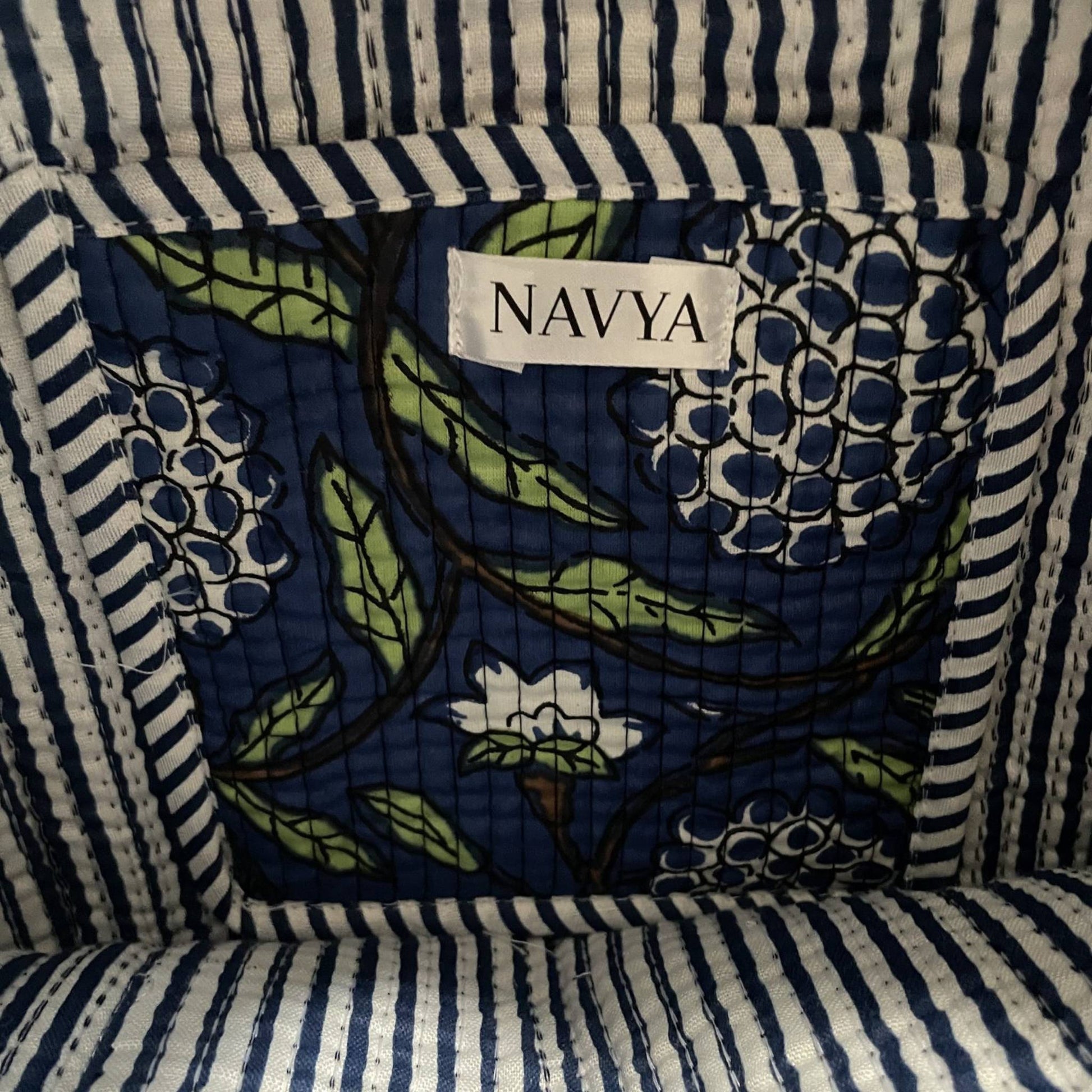 Tote Bag aus Baumwolle in Blau, Innentasche mit Reißverschluss