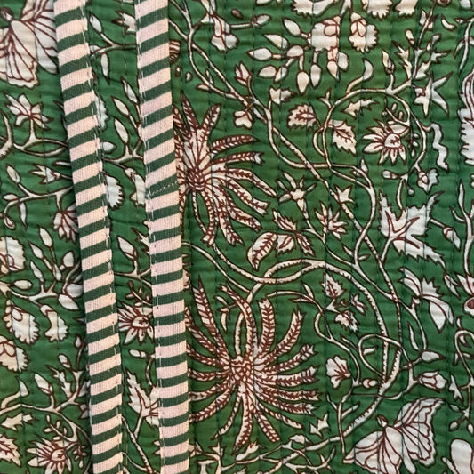 Tote Bag aus Baumwolle in Grün, Detailansicht