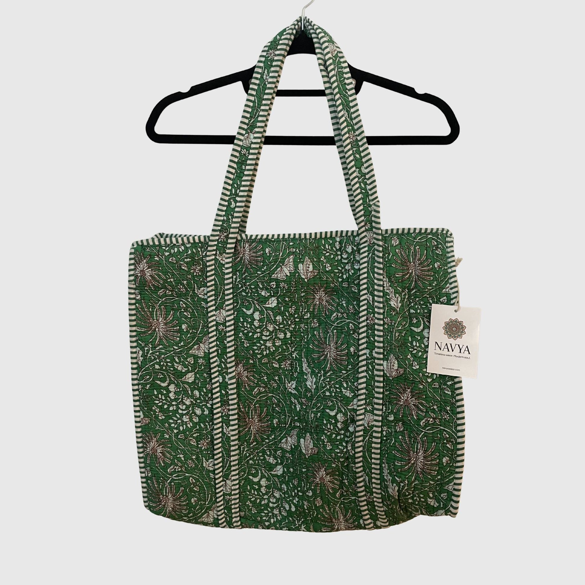 Tote Bag aus Baumwolle in Grün, Vorderansicht