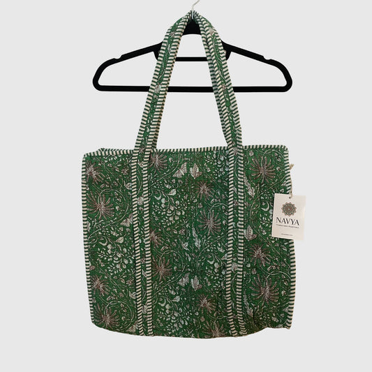 Tote Bag aus Baumwolle in Grün, Vorderansicht