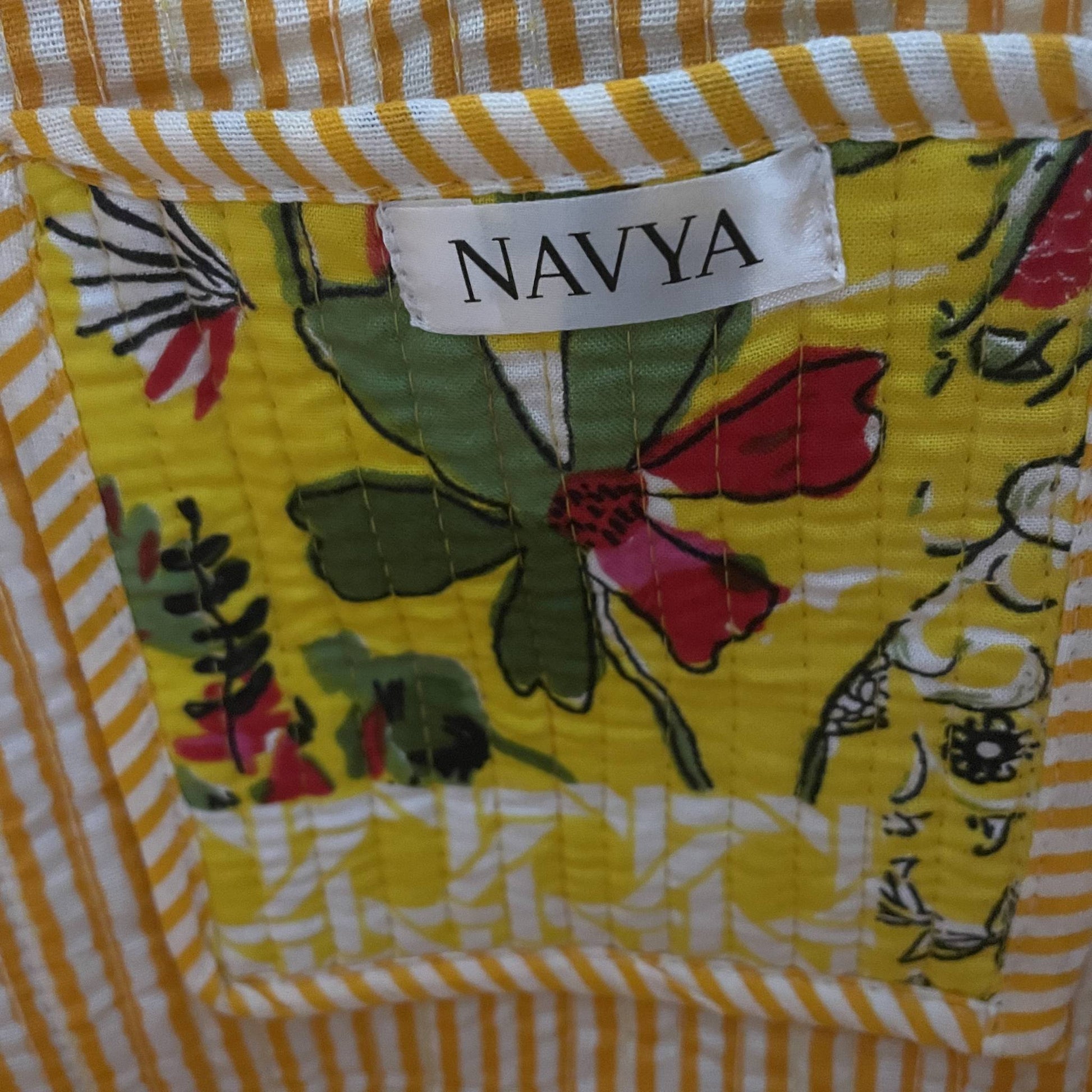 Tote Bag aus Baumwolle in Gelb, Innentasche mit Reißverschluss
