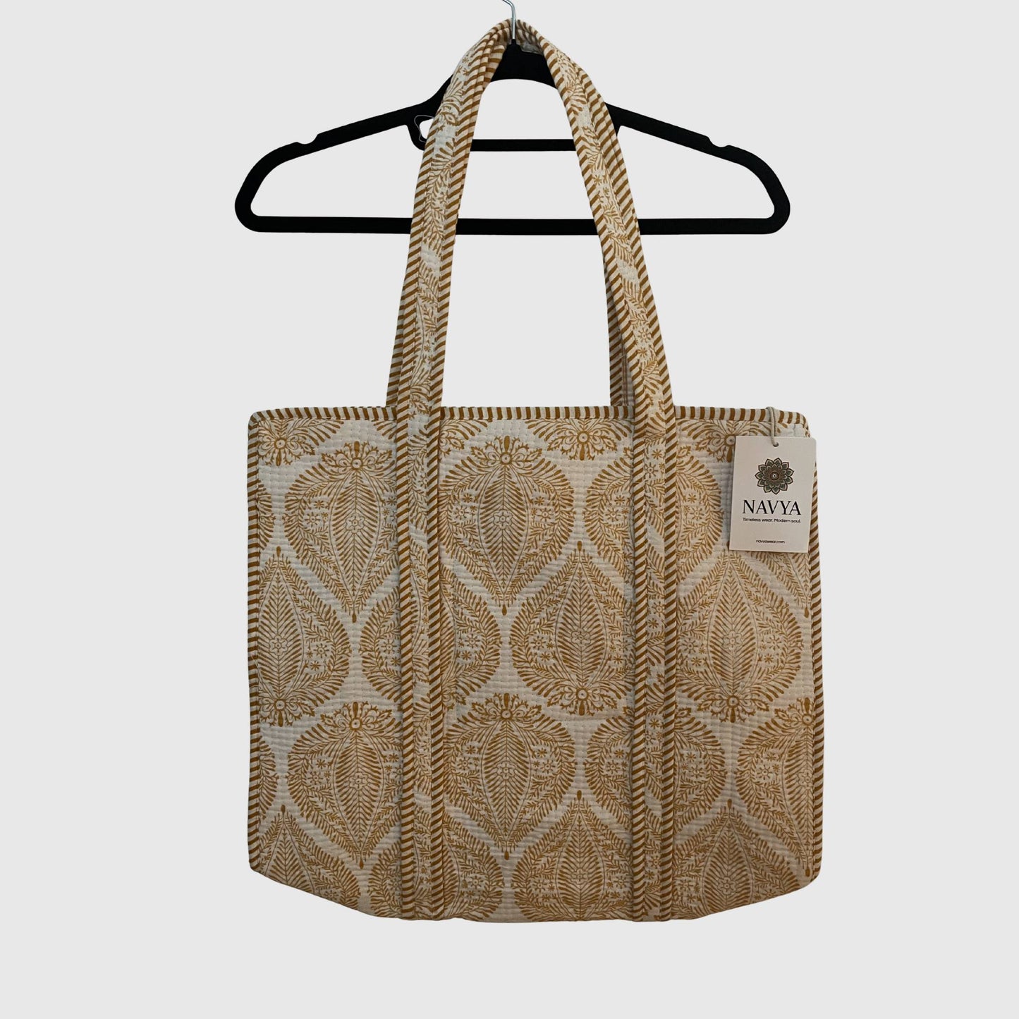 Tote Bag aus Baumwolle in Beige, Vorderansicht