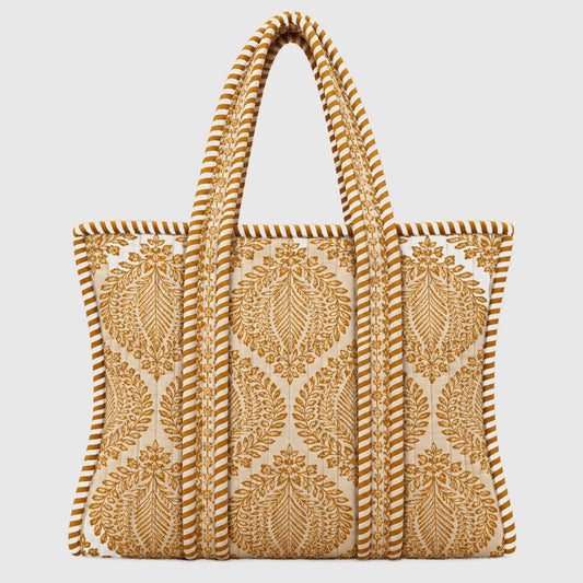 Tote Bag aus Baumwolle in Beige, Vorderansicht